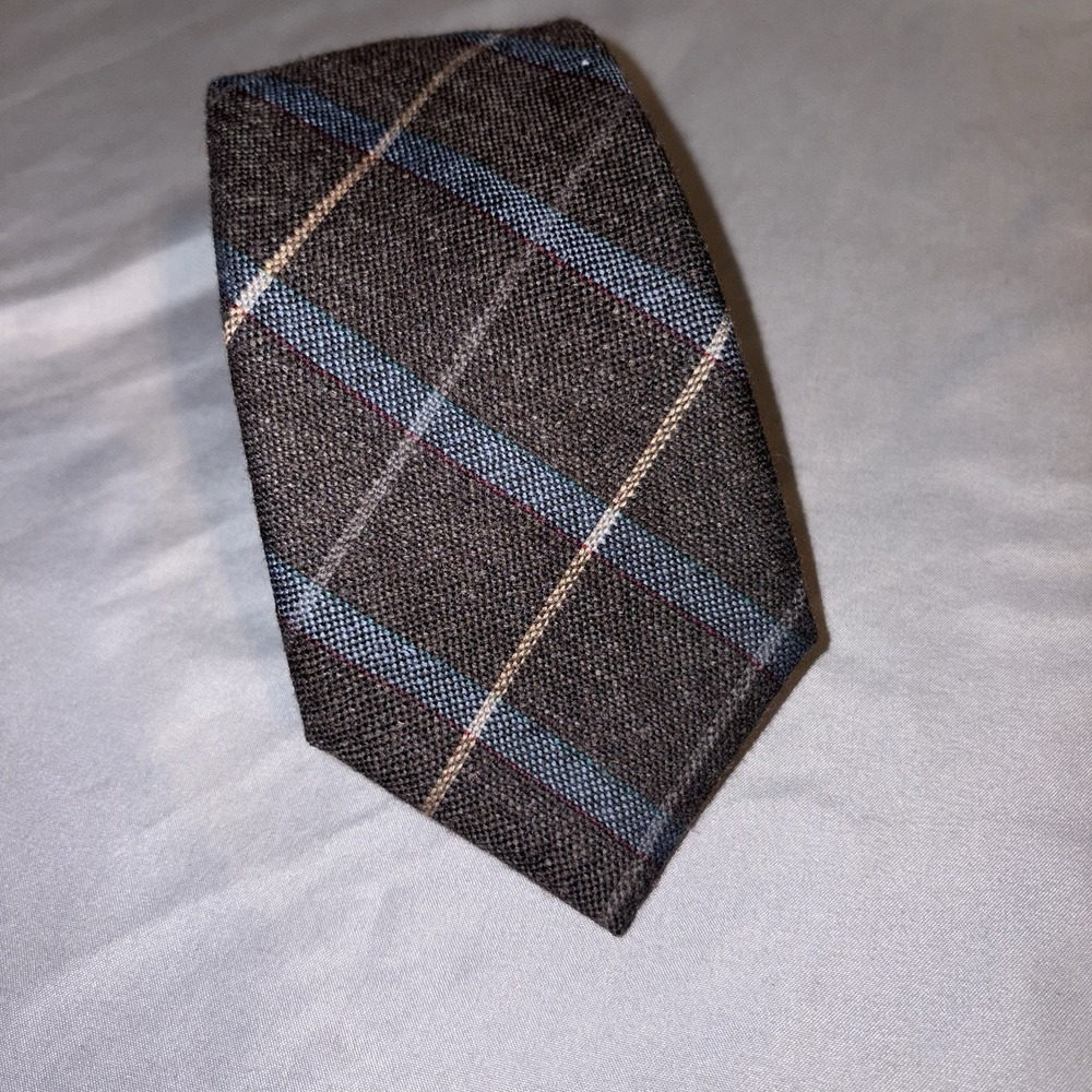 Cambridge Classics Mervyn's Men's Vintage Lambswool Necktie Gray 3x57 Damaged